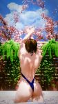  1girl 1girl 1girls 3d ass back_view blender brown_hair forsavide kazama_asuka namco short_hair sideboob swimsuit tekken tekken_8 wet 