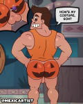 2025 ass ass_focus backsack bottomless brown_eyes brown_hair candy daddy disney drawthread_request father_&amp;_son halloween halloween_costume incest incestuous latino latino_male looking_back mexicartist orange_shirt out_of_frame out_of_frame_male paint painted_ass pumpkin_butt rafael_diaz shirt shirt_only speech_bubble star_vs_the_forces_of_evil yaoi
