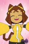 1girl 1girl 1girl ai_generated animal_ears animal_hands blush bob_cut breasts brown_hair cat_ears cat_girl cat_tail clothing colored_sclera cowboy_shot dark-skinned_female dark_skin dress elbow_gloves furry furry_female gameoverse gloves goggles goggles_on_head indoors kit_bodega littlehentai looking_at_viewer parted_lips pink_eyes red_eyes savitar savitar_(artist) short_hair sleeveless smile tail thick_eyebrows whiskers yellow_dress yellow_gloves yellow_sclera