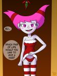 big_breasts breasts christmas dc_comics eggrobotman female jinx mistletoe panties solo tease teen_titans