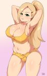 1girl arms_up big_breasts big_penis big_testicles blonde_hair bra breasts cleavage erect_nipples erection erection_under_clothes exlic female female_only futanari green_eyes ino_yamanaka long_hair naruto naruto_shippuden nipples panties penis penis_in_panties penis_under_clothes ponytail solo testicles testicles_in_panties