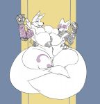 1girl alopex anthro areola armpits ass big_ass big_breasts breasts digimon female_renamon furry huge_ass hugging nipples overweight renamon sideboob strikeanywhere teenage_mutant_ninja_turtles thick_thighs