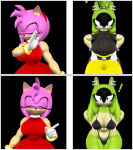 2girls amy_rose anthro bikini female hedgehog idw_publishing loose_hair meme_reference mikumikudance mmd sega silverteam2017 sonic_the_hedgehog_(comics) sonic_the_hedgehog_(idw) sonic_the_hedgehog_(series) surge_the_tenrec surprised_face tenrec