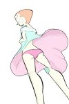  1girl backshot cartoon cartoon_network dress looking_at_you panties pearl pink_panties png simple_background smile steven_universe transparent_background underwear upskirt vector 