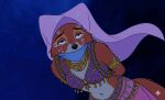 1girl ai ai_generated aladdin_(series) cloth_gag crossover disney drowning fallnightwolf female fox gagged maid_marian peril robin_hood_(disney) solo underwater underwater_peril