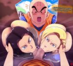 18zart android_17 android_18 ball_sucking blush blushing_female blushing_male both_sexes_in_same_situation hearts indirect_incest indirect_incest_(lore) krillin male/male straight submissive_male sucking_penis yaoi z-art