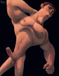 2025 black_background brown_eyes erection gay_male ginger hand_on_neck himbo human human_only male male_focus male_only mitch_downe muscular_arms nude nude_male paranorman posing short_hair solo_male tattooed_arm the_risen_guy