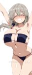  ai_generated bare_thighs bikini closed_eyes gigantic_breasts grey_hair huge_breasts huge_thighs light-skinned_female light_skin long_hair massive_breasts mature_female milf ponytail solo_female squatting sweat sweatdrop thick_body thick_female thick_thighs thighs uzaki-chan_wa_asobitai! uzaki_tsuki voluptuous voluptuous_female 