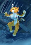 1girl aquaphilia asphyxiation breasts byondrage cave cheeks dreamworks drowning exploration female kung_fu_panda master_tigress nude peril puffy_cheeks pussy rtytermd solo tiger tigress underwater underwater_peril water