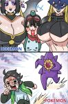  1boy 3_girls big_breasts breast digimon digimon_tamers female_only human pokemon pokemon_(anime) pokemon_(game) unknown_artist unknown_character yuri 