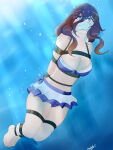 1girl bondage bound damsel damsel_in_distress davidfudo female gagged kidnapped kidnapped_girl nakano_miku otm_gag peril rope_bondage sexy solo the_quintessential_quintuplets tied_and_gagged tied_up underwater underwater_peril