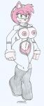 1girl amazon_prime amy_rose big_breasts big_hips bodysuit cosplay crossover crossover_cosplay exposed_breasts female female/solo floating flying hedgehog invincible marlon64 mobian_hedgehog sega solo sonic_the_hedgehog_(series) viltrumite viltrumite_(cosplay)