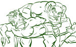 2013 2boys horns jockstrap limited_palette male male_only monster monster_boy nipples oni original original_characters otk otk_spanking over_the_knee screwjob slake spanking sphinx teeth_showing whistle yaoi