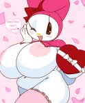  1girl animal_ears anthro areola areolae big_breasts black_eyes blush blush_stickers body_fur bow box box_of_chocolates breasts bunny bunny_ears bunny_girl bunny_tail capelet cassettedream chocolate chubby chubby_female dialogue dream-cassette english_text falling_petals female female_only furry furry_female gift gift_box hand_on_own_cheek hand_on_own_face heart-shaped_box holding_box holding_gift hood hoshime huge_breasts incoming_gift lace-trimmed_legwear large_areolae large_breasts looking_at_viewer my_melody nipples nude nude_female one_eye_closed onegai_my_melody open_mouth petals pink_capelet pink_headwear pink_hood pink_thighhighs plump rabbit rabbit_ears rabbit_girl rabbit_tail red_bow red_ribbon ribbon sanrio smile solo speech_bubble standing symbol-shaped_pupils tail talking talking_to_viewer text thick_thighs thighhighs valentine valentine's_day white_bow white_fur wide_hips 