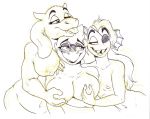  3_girls alphoriel alphyne alphys alphys_(undertale) anthro anthro_only breast_grab breasts claws doctor eyepatch female_anthro female_only furry furry_female glasses lesbian lizard naked nipple_grab nipples nude reptile scalie scalie_female tongue tongue_out toriel trio undertaild undertale undertale_(series) undyne unphys upper_body video_games yuri 