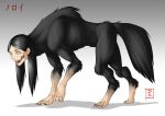  bluntkatana chimera dog horror human_feet human_hands human_head monster original original_character wtf 