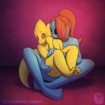  2d 2d_(artwork) 2girls alphyne alphys alphys_(undertale) anthro anthro_only artist_logo bite blue_body blue_eyes blue_skin blush buckteeth canon_couple claws digital_media_(artwork) duo ear_fins female female/female female_only fins fish fish_girl hair head_fins intimate lizard lizard_girl marine monster monster_girl naked nude nude_anthro nude_female red_hair reptile reptile_girl scalie sharp_teeth teeth thesinshrine tumblr_username undertale undertale_(series) undyne unphys video_game_character video_games yellow_body yellow_skin yuri 