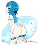 ass blush kore lana looking_at_viewer looking_back no_bra panties patreon pokemon pokemon_sm shirt_lift smile suiren_(pokemon) undressing