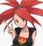 asuna_(pokemon) deviantart flannery looking_at_viewer memorinn pokemon pokemon_(anime) pokemon_(game) pokemon_rse red_eyes red_hair redhead smile v