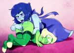 2_girls anilingus anus ass blue_dress blue_hair blue_skin cartoon_network dress fingering green_hair green_skin lapis_lazuli lapis_lazuli_(steven_universe) multiple_girls my_pet_tentacle_monster peridot peridot_(steven_universe) pussy steven_universe stockings uncensored yuri