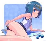 adjusting_clothes adjusting_swimsuit blue_eyes blue_hair blush creatures_(company) dive_ball game_freak humans_of_pokemon lana_(pokemon) looking_back nintendo poke_ball pokeball pokemon pokemon_(anime) pokemon_(game) pokemon_sm pokemon_sun_&_moon suiren_(pokemon) swimsuit trial_captain