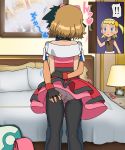 ! !! 1_male 1boy 2_females 2_girls 3_humans ash_ketchum bed bedroom black_hair black_stockings blonde_hair blush bonnie brown_eyes brown_hair caught clothed creatures_(company) dress eureka_(pokemon) female game_freak hair hand_on_ass heart human human/human human_only humans_of_pokemon indoors jitan kissing light-skinned_female long_hair male male/female multiple_girls nintendo non_nude panties pokemon pokemon_(anime) pokemon_(game) pokemon_xy satoshi_(pokemon) see-through serena_(pokemon) shocked short_hair skirt_lift standing stockings surprised trio watching