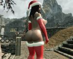 ass big_ass big_breasts black_hair breasts christmas fuckable huge_ass huge_breasts insanely_hot long_hair mod skyrim