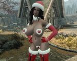 big_breasts black_hair breasts christmas fuckable insanely_hot large_breasts long_hair mod skyrim