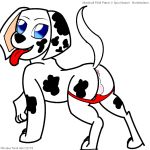  anus blue_eyes dalmatian lingerie look_at_viewer marshall nickelodeon paw_patrol ritsuka_trent showing_tongue testicle tongue yaoi yiff 