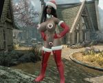 big_breasts black_hair breasts christmas fuckable insanely_hot long_hair mod skyrim