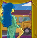 bart_simpson blue_hair bus exhibitionist lisa_simpson marge_simpson milf mister_d otto_mann posing slut_mother the_simpsons