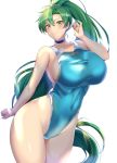  1girl female_only fire_emblem huge_ass huge_breasts long_hair lyn lyn_(fire_emblem) one-piece_swimsuit swimsuit tied_hair 