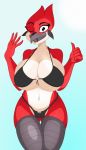  1girl 1girl 2016 absurd_res anthro avian big_breasts bikini bird breasts cameltoe cartoon_network cleavage clothed clothing ducktits furry gesture high_res huge_breasts looking_at_viewer margaret_smith_(regular_show) navel non-mammal_breasts one_eye_closed regular_show simple_background smile swimwear thigh_gap thumbs_up tight_clothing under_boob wide_hips wink 