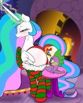 1_girl 1girl 2016 ass big_ass blush cameltoe christmas clothing digitaldomain123 dragon equine female feral friendship_is_magic green_eyes hair holidays horn huge_ass legwear magic male male/female mammal mistletoe multicolored_hair multicolored_tail my_little_pony panties plant princess_celestia purple_eyes purple_scales scales spike stockings sweat telekinesis toony underwear winged_unicorn wings