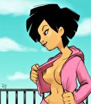 1girl amy_wong breasts erect_nipples female_only flashing futurama icy_(artist) iseenudepeople no_bra topless