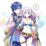  1boy 1girl artist_request bikini blushing chrom female_robin_(fire_emblem_awakening) fire_emblem:_kakusei fire_emblem_awakening fire_emblem_heroes gloves my_unit my_unit_(fire_emblem:_kakusei) my_unit_(fire_emblem_awakening) robin_(fire_emblem) 