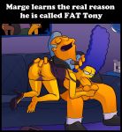 anal_fingering anus ass blargsnarf erect_penis fat_tony fellatio marge_simpson oral shaved_pussy the_simpsons thighs