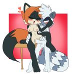  closed_eyes cum_in_pussy futanari futanari_with_female one_leg_lifted possible_impregnation rio_the_fox sex smile sonic_oc tangle_the_lemur virginity_taken white_red_background yuri 