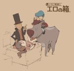  1girl 2boys beastiality flora_reinhold hershel_layton licking luke_triton professor_layton pussylicking 