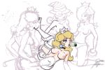  4_girls 4girls af af_(artist) all_on_one ghost ghost_girl multiple_girls nintendo paper_mario paper_mario:_the_thousand_year_door princess_daisy princess_peach princess_rosalina purple_skin rosalina shadow_siren super_mario_bros. vivian_(paper_mario) yuri 