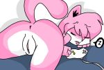  1_female 1_girl aeris_(vg_cats) anthro anus breasts feline feline_humanoid female female_only furry labia lying perverted_bunny pink_fur pussy sleeping solo vg_cats webcomic zzz 