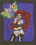  arbok artist_request bellsprout dustox ekans game_freak gloom humans_of_pokemon jessie_(pokemon) long_hair medium_breasts meowth musashi_(pokemon) nintendo pokemon pokemon_(anime) pokemon_(game) pokemon_(species) red_hair seviper team_rocket venonat zubat 