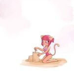  1girl anthro anthro_only copycat_(webtoon) dimabelle fanart female_only kneeling sand_castle swimsuit velvet_(copycat) webtoon 