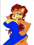  1girl 1girl absurd_res alicia_acorn anthro ass big_breasts breasts chipmunk cleavage clothed clothing dreamcastzx1 dress furry high_res mammal mature_female milf panties parent queen rodent royalty sega smile underwear voluptuous 