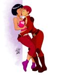  2_girls 2girls alex_(totally_spies) big_breasts breasts callmepo cleavage donna_ramone female_only hand_in_pants kissing older older_female panties pinupsushi totally_spies undressing young_adult young_adult_female young_adult_woman yuri 