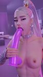  3d ariana_grande chrisiboi chrisisboi dildo fortnite licking_dildo near ponytail small_breasts 