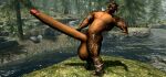  1male 3d argonian artist_request erection hyper hyper_muscles hyper_penis nude the_elder_scrolls 