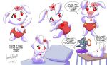 1girl anthro avionscreator cat degradation diaper embarrassed embarrassing enf exposed feline humiliated humiliation infantilism jewelpet lagomorph male mammal rabbit ruby_(jewelpet) silly simple_background tour_(jewelpet) white_background