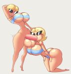  1girl 2_girls 2futas angstrom balls big_ass big_balls big_breasts bikini bimbo blonde_hair duo erection fellatio fellatio futanari futanari_on_female huge_balls huge_cock humanoid humanoid_penis intersex knick_knack light_skin oral penis selfcest sex sunglasses sunny_miami thick_thighs 