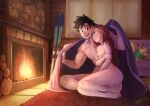 1girl 1girl 2boys abs arm_hair ash_ketchum ass black_eyes black_hair blanket blue_eyes blush breasts brown_eyes casual eltonel eye_contact feet fire fireplace hairy hairy_chest hairy_legs hetero high_resolution hilda_(pokemon) human_only larger_male long_hair looking_at_another male multiple_boys muscle muscular_male nintendo nipples nude pikachu pokemon pokemon_(game) pokemon_character pokemon_species pokemon_x_&_y protagonist_(pokemon) pussy rodent romantic size_difference smaller_female smile tail text thick_thighs thighs toes very_high_resolution watermark wet_hair wholesome wide_hips